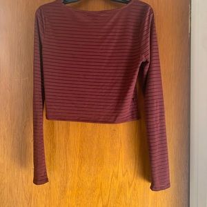 Burgundy crop top, large, worn once